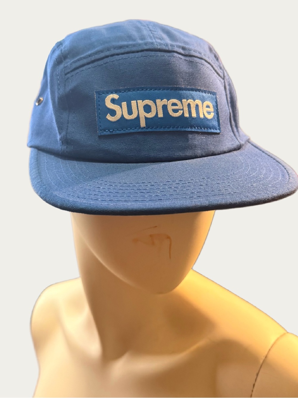 DEADSTOCK VINTAGE S/S 2012 Supreme Blue Canvas Camp Cap Box  5 Panel